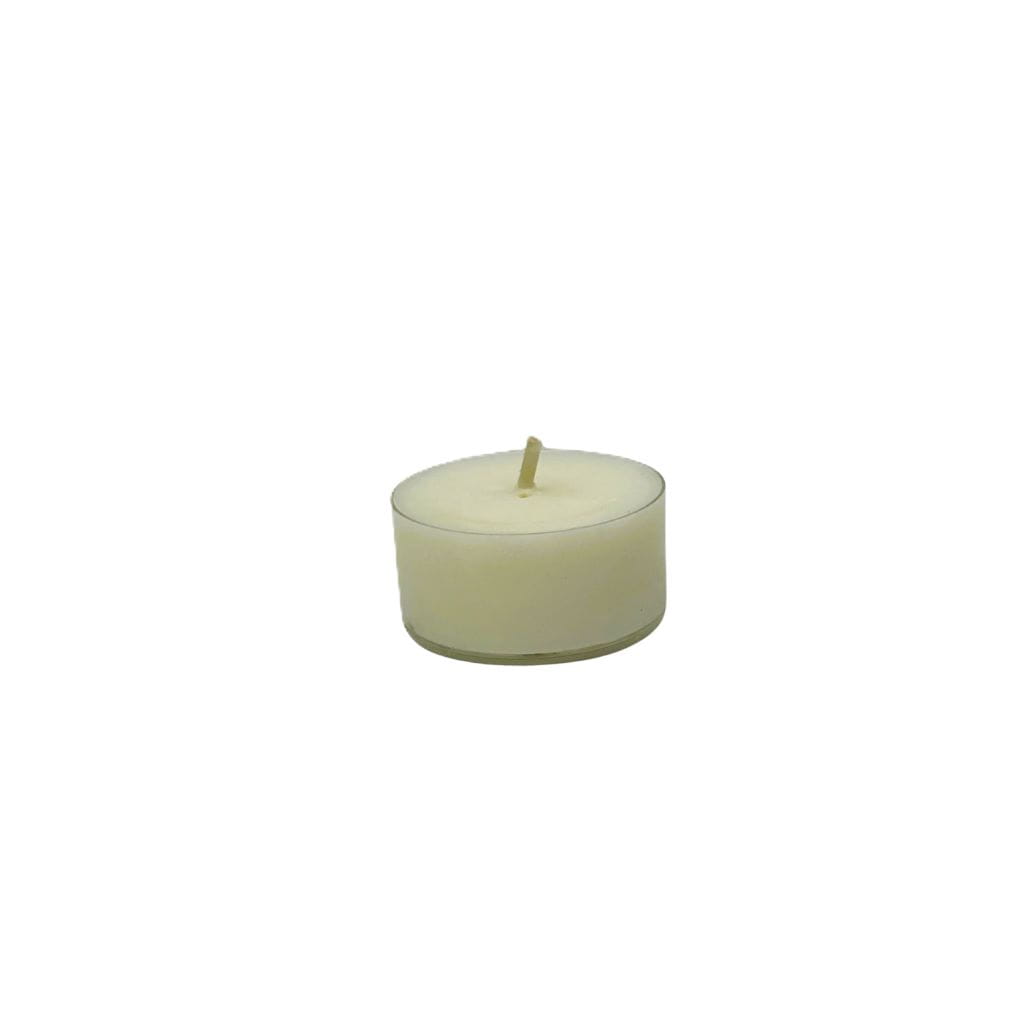 Naturalny podgrzewacz sojowy tealight bez zapachu.
